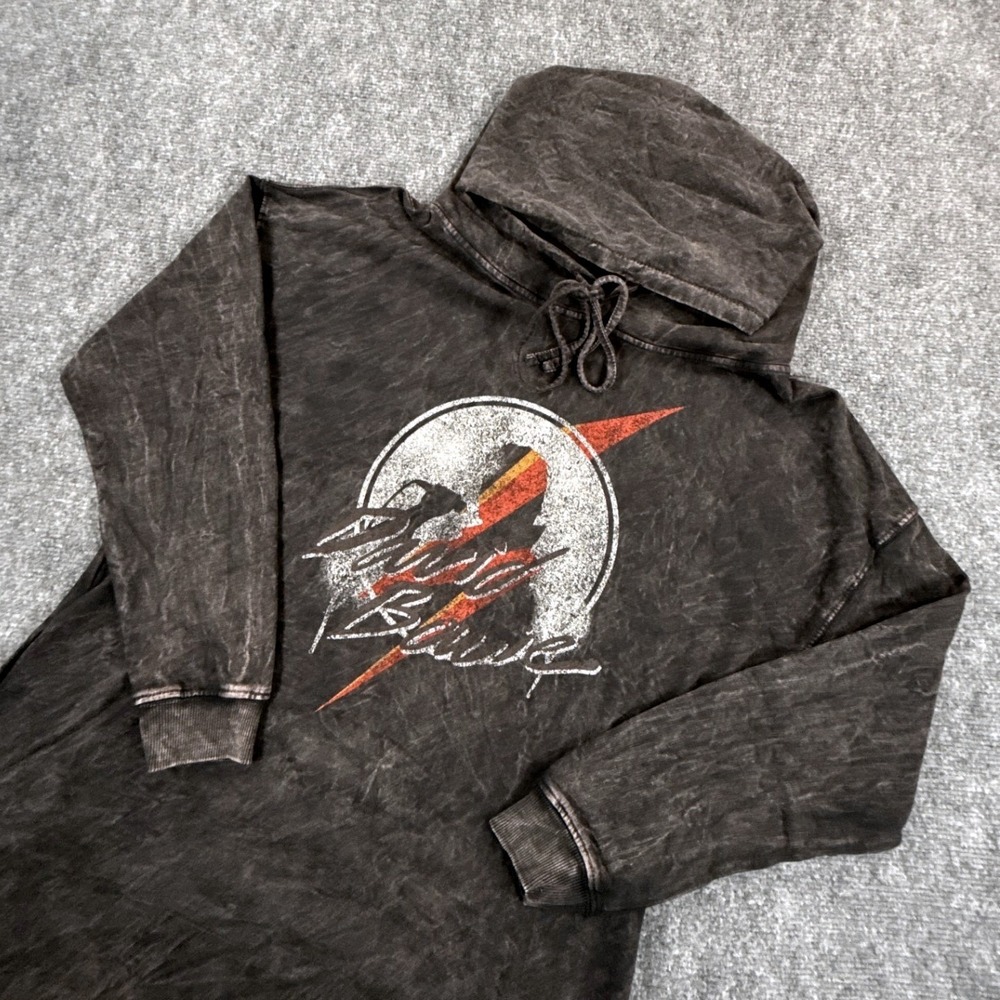 Vintage Canvas David Bowie Hoodie Dress Womens Small Black Mineral Wash NWOT